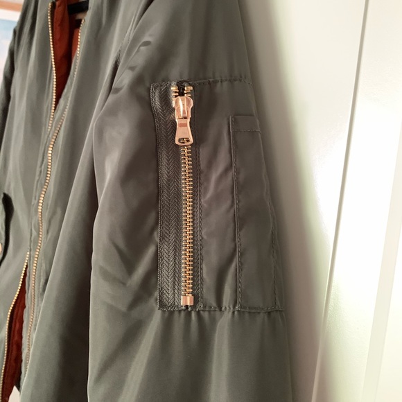 Ci Sono Olive Green Bomber Jacket Sz M - Picture 3 of 3